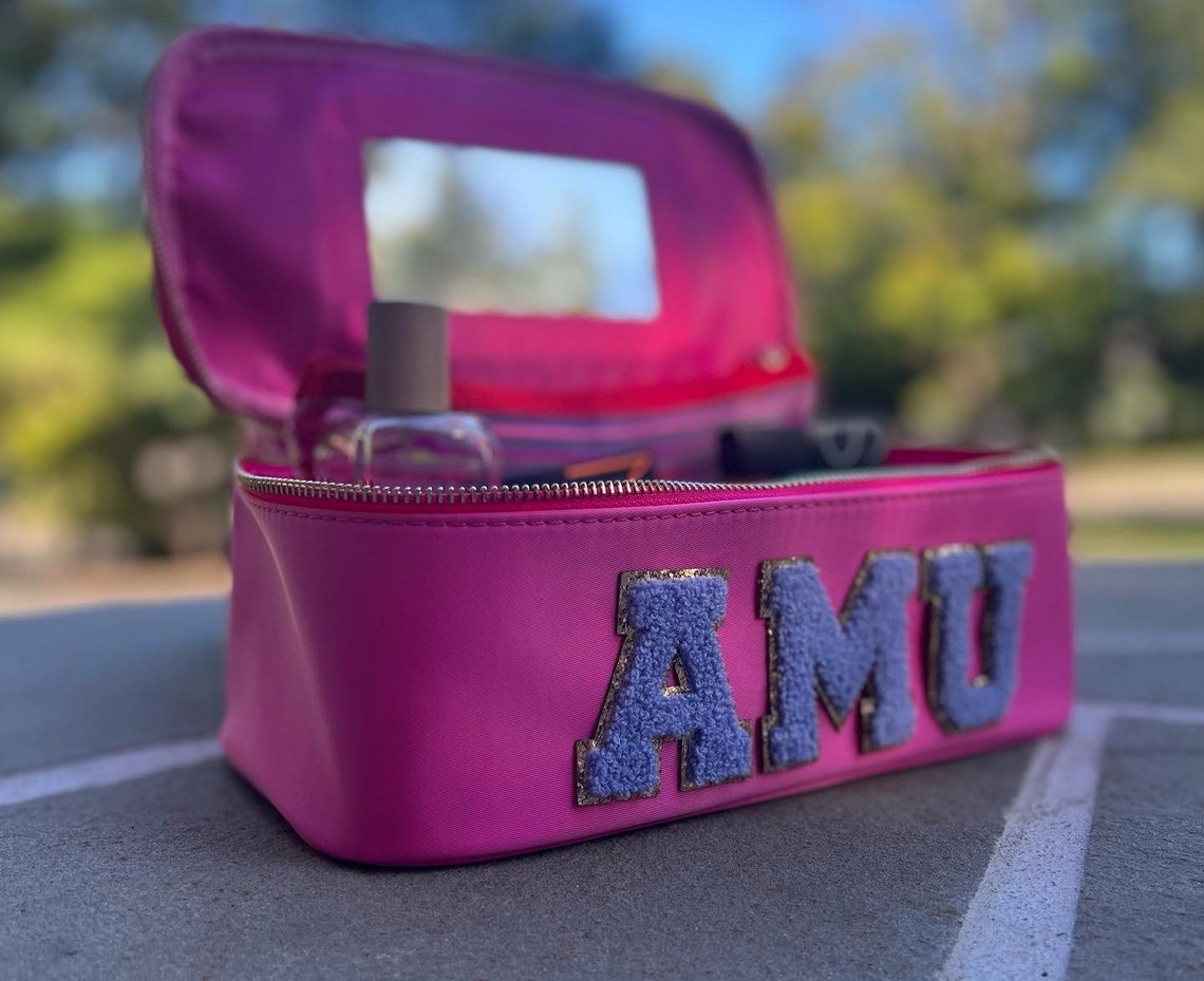 Nylon Cosmetic Bag Mirror Makeup Bag Nylon Pouch Preppy Etsy