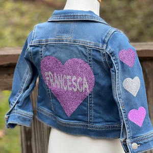 Girls Custom Patch Jean Jacket | Personalized Denim Jacket | Kids Baby patched Jean Jacket | Gifts for Her