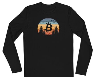 Bitcoin Sunrise Long Sleeve Shirt - Bitcoin Merchandise