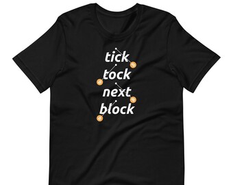 Tick Tock Next Block Bitcoin T-shirt - Black Color