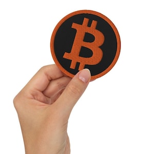 Orange Bitcoin Symbol Embroidered Patch - Bitcoin Patch - Bitcoin Merchandise - Decoration