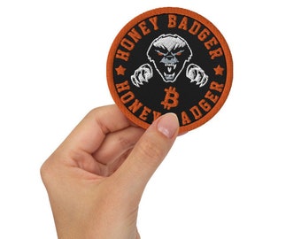 Honey Badger Embroidered Bitcoin Patch - Bitcoin Merch - BTC