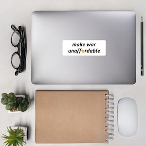 Make War Unaffordable Bitcoin Sticker - Décalcomanie - Badge - Autocollant de pare-chocs de voiture - Taille 5.5 « large