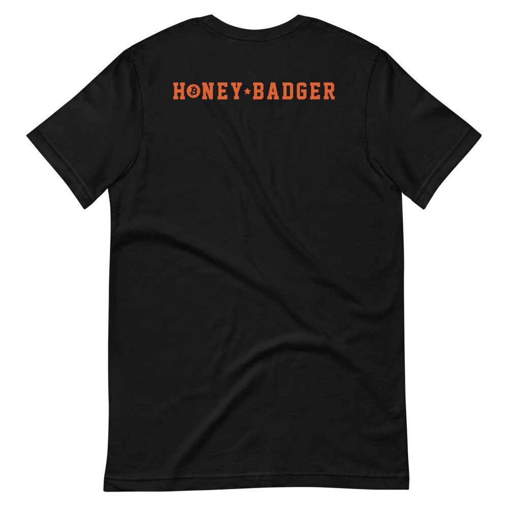 Honey Badger Chest Badge Unisex Bitcoin T-shirt With Backside 