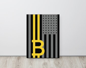 American Flag Bitcoin Canvas - 18" (w) x 24" (h)