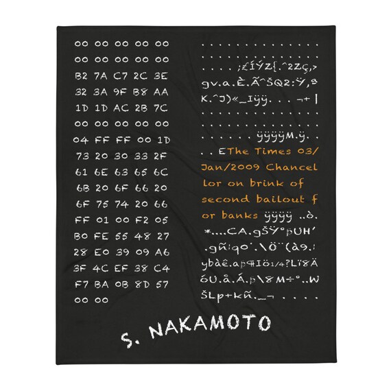 Genesis Block Chalkboard Throw Blanket Bitcoin Blanket Etsy