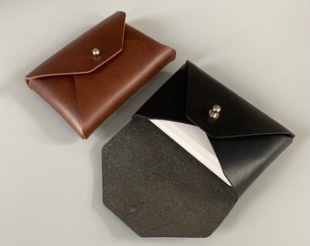 Spacious leather card holder, small practical wallet, customizable