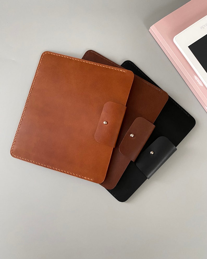 E-Reader und Tablet-Tasche aus Leder in cognacbraun für Kindle, Tolino, Kobo, PocketBook und Onyx Boox Geräte sowie für kleinere Tablets Bild 8
