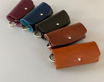 Porte-clés Cuir Avec 6 Anneaux Et Poches Cartes – Dimensions 12x7,5x2,5 Cm – Idéal Pour Clés Voiture Et Essentielles