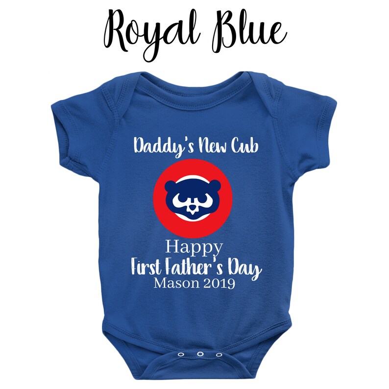 Cub First Father/'s day Baby Shirt- Romper Personalized Cubs FIRST FATHER/'S DAY Infant Bodysuit Father/'s Day Infant Onepiece Custom