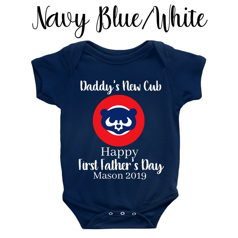 Cub First Father/'s day Baby Shirt- Romper Personalized Cubs FIRST FATHER/'S DAY Infant Bodysuit Father/'s Day Infant Onepiece Custom