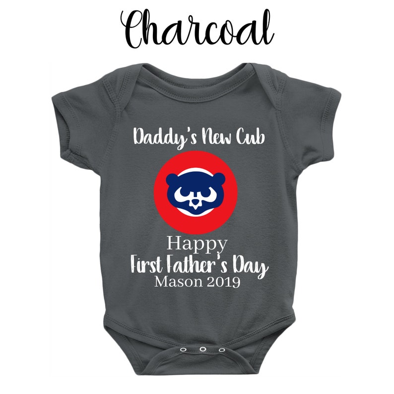 Cub First Father/'s day Baby Shirt- Romper Personalized Cubs FIRST FATHER/'S DAY Infant Bodysuit Father/'s Day Infant Onepiece Custom