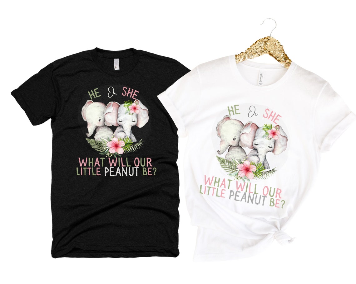 Baby Elephants BABY GENDER REVEAL Matching TshirtGender Etsy
