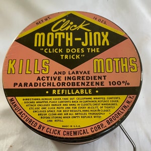Click Moth-Jinx 1940s/50s Tin