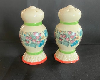 Beautiful Handpainted Ceramic Salt and Pepper Shakers