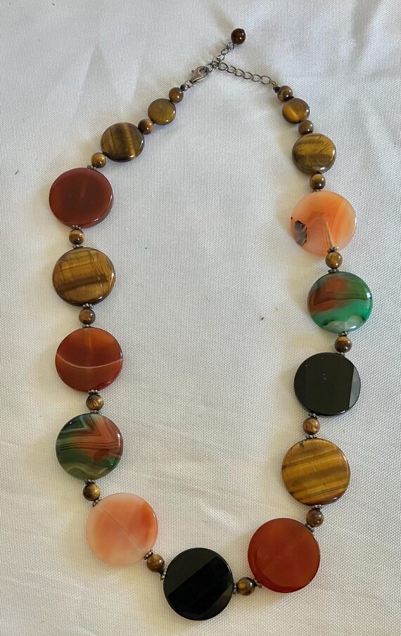 Standout Polished Stone Beaded Necklace