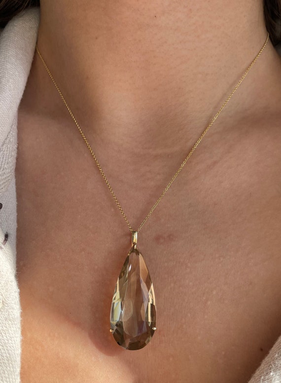 Gorgeous 14k Smoky Quartz Necklace