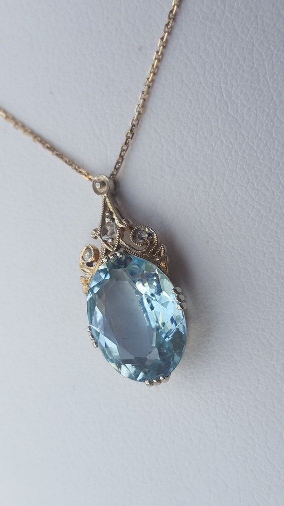 Victorian Aquamarine & Diamond Necklace