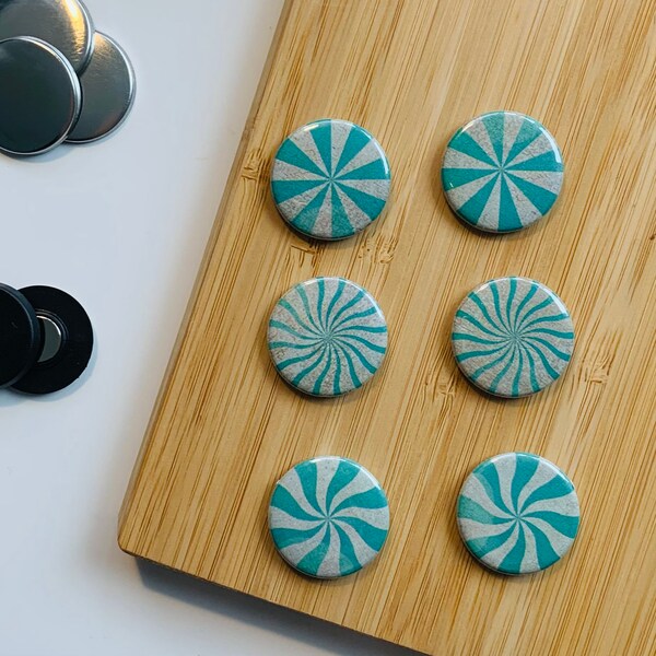 Set - Peppermint blue - Magnet / Button