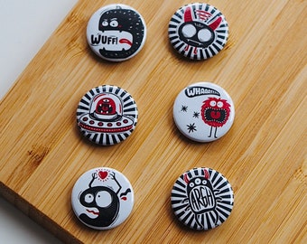 Set - Monster pattern - Magnet / Button