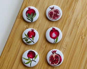 Set - Pomegranate - Magnet / Button