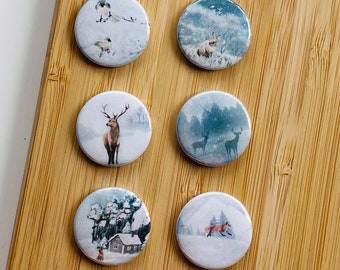 Set - Winter Wonderland 1 - Magnet / Button