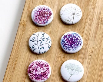 Set - Hydrangeas - Magnet / Button