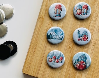 Set - Winter Gnomes 1 - Magnet / Button