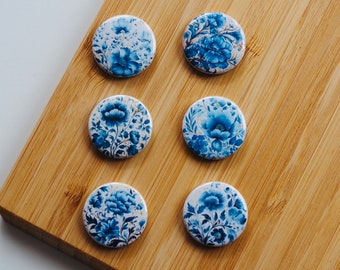 Set - Delft Blue 1 - Magnet / Button