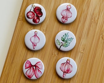 Set - Christmas Decoration - Magnet / Button