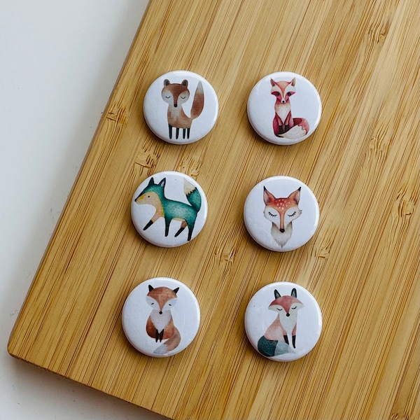 Set - Scandi Fox - Magnet / Button