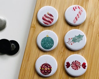 Set - Weihnachtskugeln - Magnet / Button