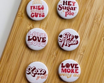 Set - retro valentine 1 - magnet / button