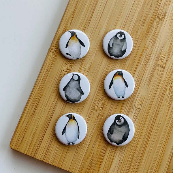 Set - lucky penguins - Magnet / Button