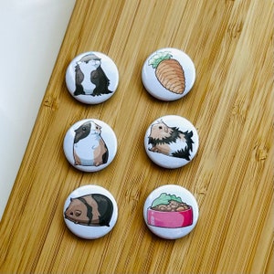 Ensemble - Cochons d'Inde Kawaii - Aimant / Bouton