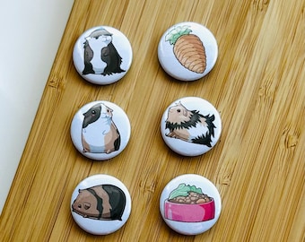 Set - Kawaii Meerschweine - Magnet / Button