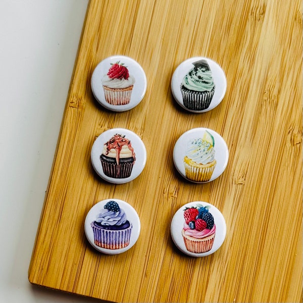 Set - Cupcakes - Magnet / Button