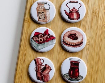 Set - Tea Time - Magnet / Button