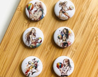 Set - Volleyball Frauen - Magnet / Button