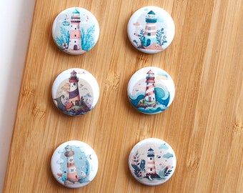 Set - cute Lighthouses 2 - Magnet / Button