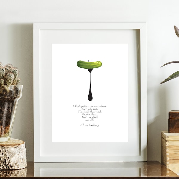 Minimalist Mitch Hedberg Pickles Sold Their Souls to the Devil Quote Print