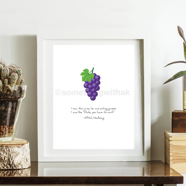 Minimalist Mitch Hedberg Wino, Dude, you have to wait Quote Print