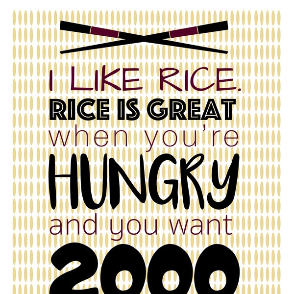 Mitch Hedberg I Like Rice Quote Poster