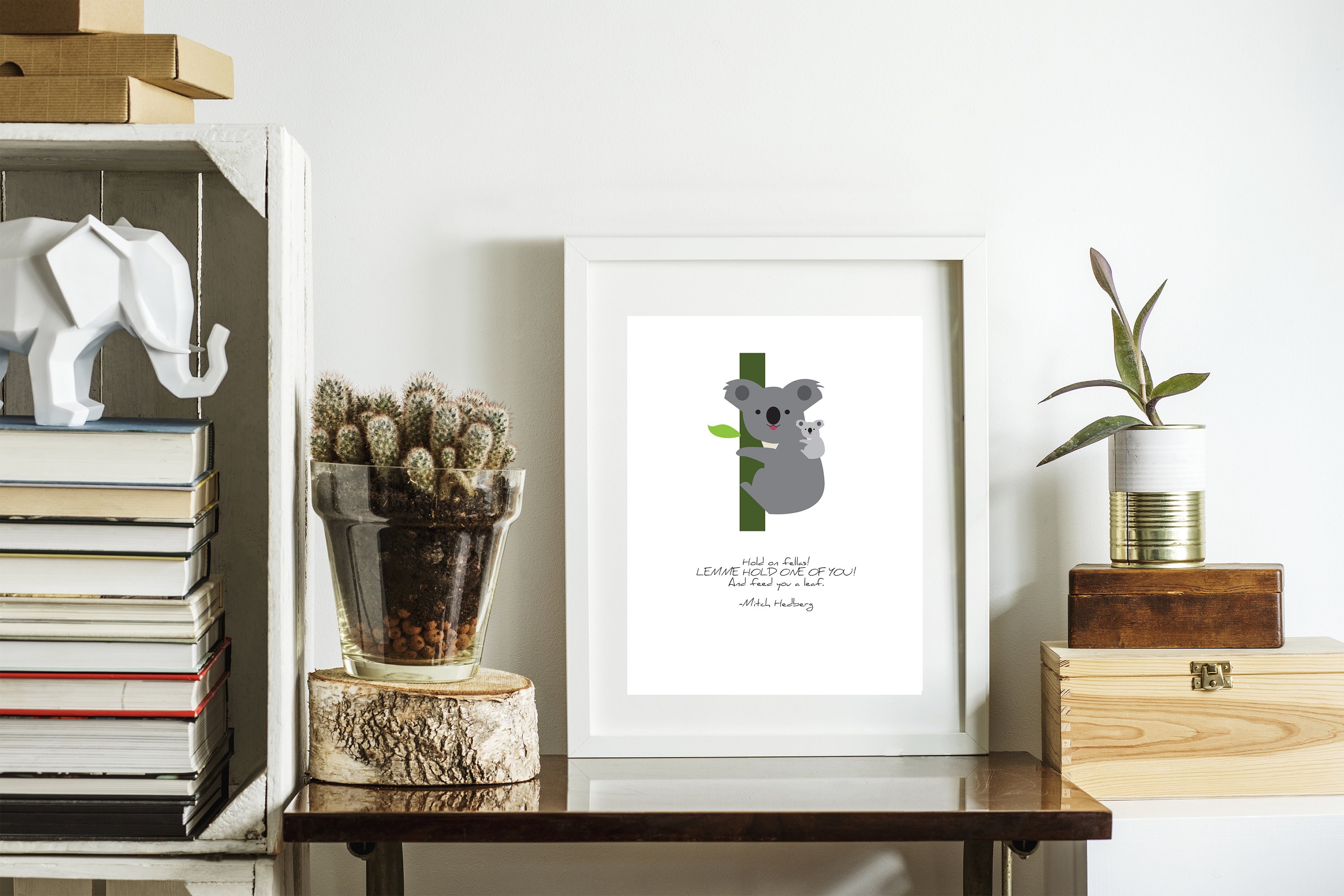 Buy Minimalist Mitch Hedberg Koala Infestation Quote Poster Online