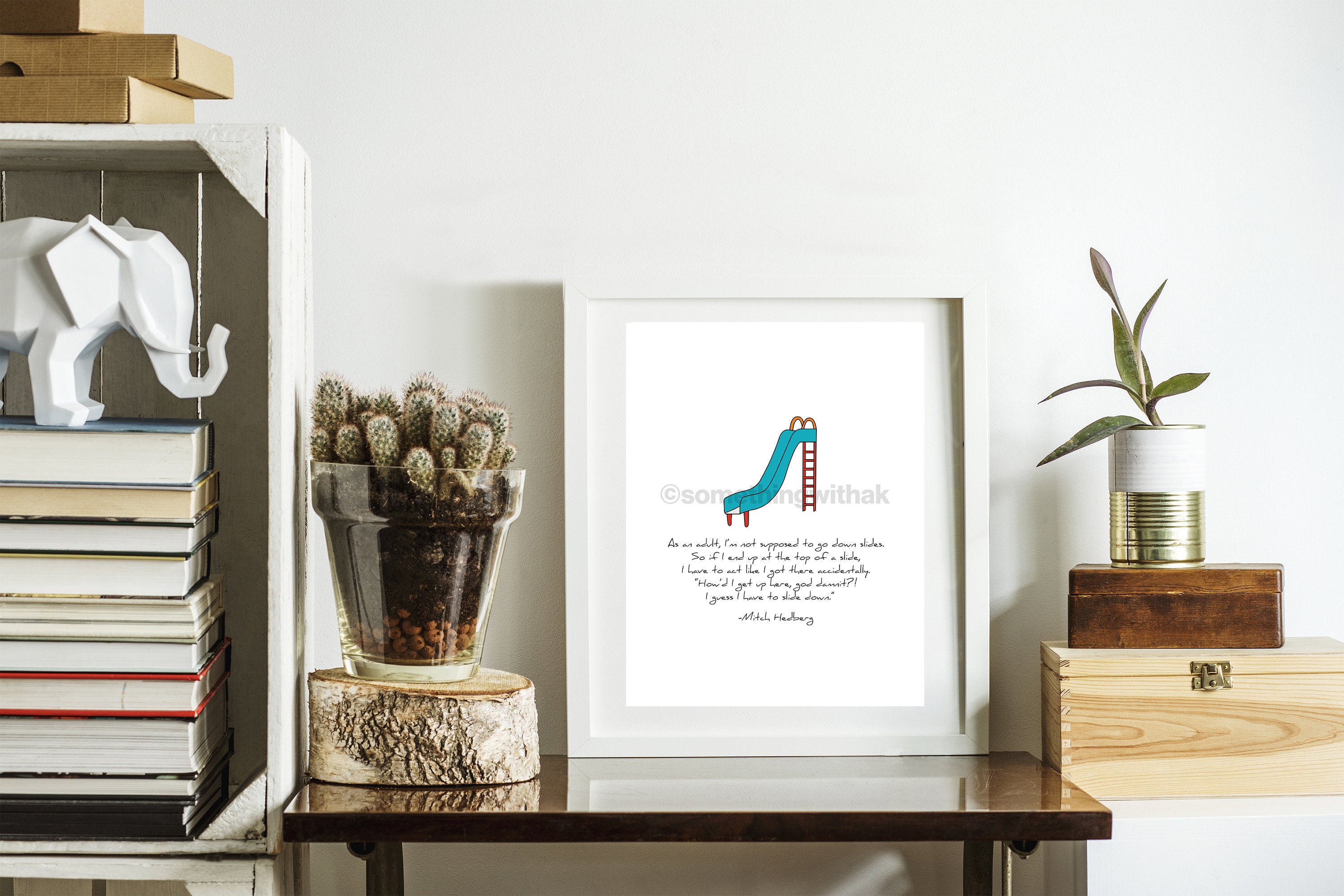 Minimalist Mitch Hedberg Slide Quote Print, image size:3000x2000