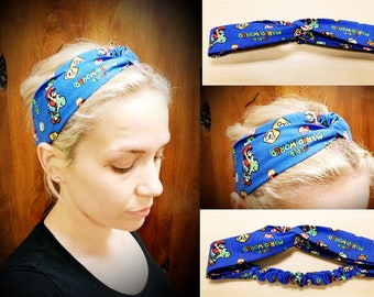 SUPER MARIO Baby Stretch Elastic Headband Foe Hair Bow Clip Ribbon Yoshi Bros