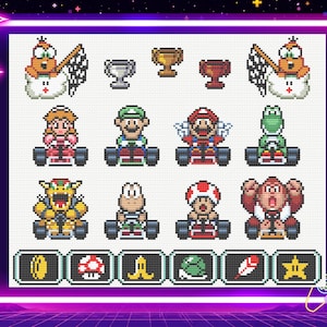 Super Mario Kart Cross Stitch PDF Pattern