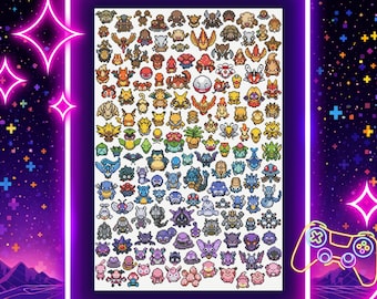 Generation 1 Rainbow Cross Stitch Pattern