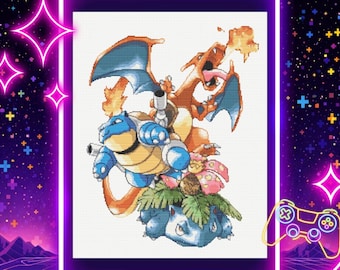 Kanto Trio Cross Stitch Pattern PDF Download