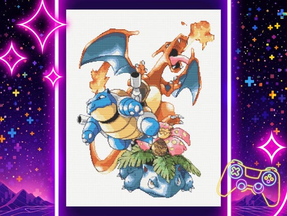 Kanto Trio Cross Stitch Pattern PDF Download - Etsy